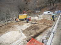 Panoramica del cantiere nelle fasi di scavo - Castelsantangelo sul Nera