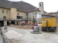 Cantiere con scavi per collegamento sonde - Castelsantangelo sul Nera